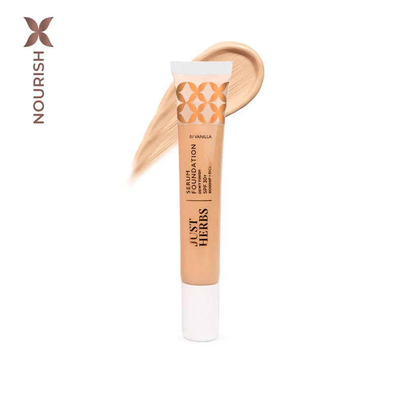 Serum Foundation Dewy Finish SPF30+ Tube with Rosehip and Rice Starch