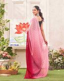 Ready To Wear Light Pink Chiffon Ombre Zari Stripe Saree 