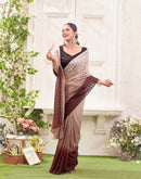 Ready To Wear Mauve Chiffon Ombre Zari Stripe Saree 