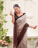 Ready To Wear Mauve Chiffon Ombre Zari Stripe Saree 