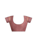 Ready To Wear Dusty Rose Pink Linen Ombre Lace Saree With Pocket