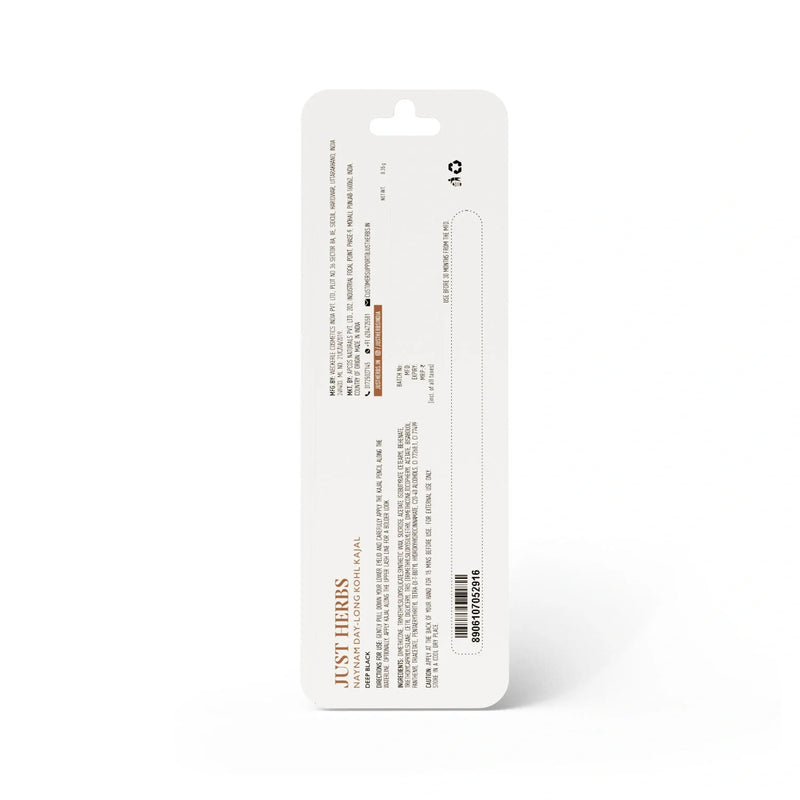 Naynam Day-long Kohl Kajal – Deep Black| Cyclosiloxane-Free