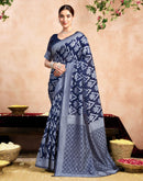 Blue Silk Woven Saree