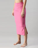 Pink Coloured Lycra Solid Saree Shapewear