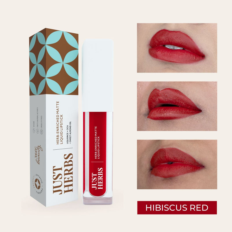 Hibiscus Red: Herb-enriched Matte Liquid Lipstick