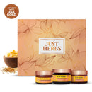 Just Herbs Golden Nourish Gift Set | Gifts for Her | 24K Gold & Pure Ghee Ritual - Set of 3