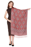 KRITI Diamond Design Woollen Peach Color Stole For Girl