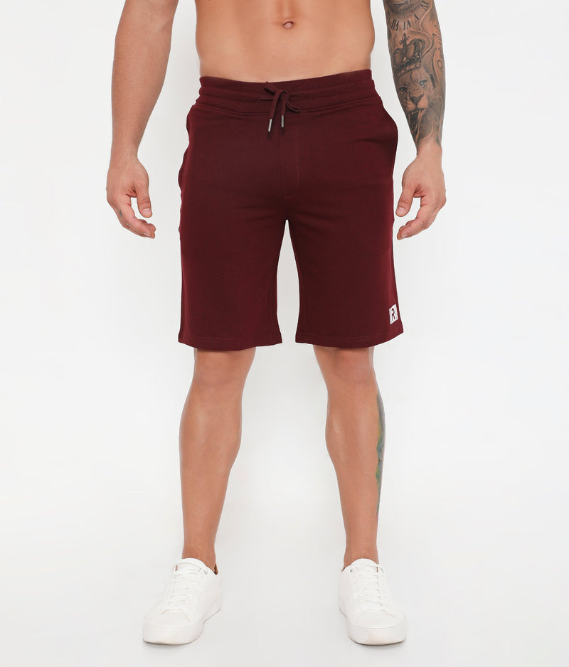 Men 002 Active Cotton Shorts - Maroon
