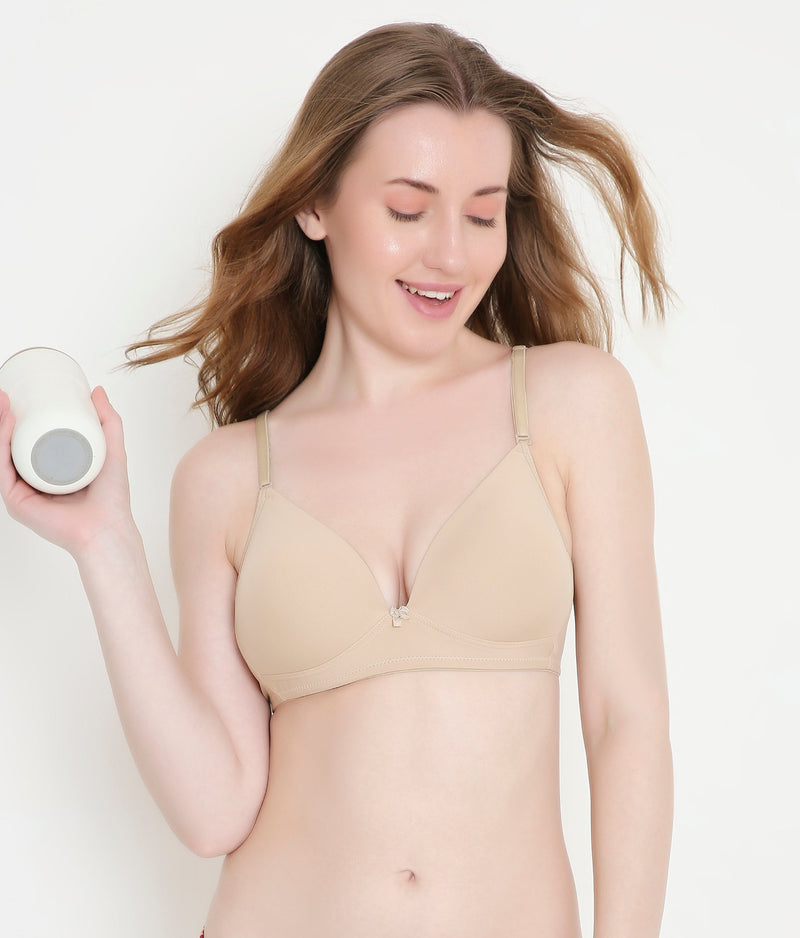 Deep Neck Super Soft T-Shirt Bra | Padded | Stretchable