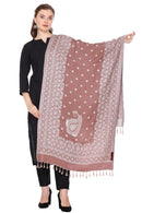 KRITI Floral Designer Woollen Brownish Stole For Girl