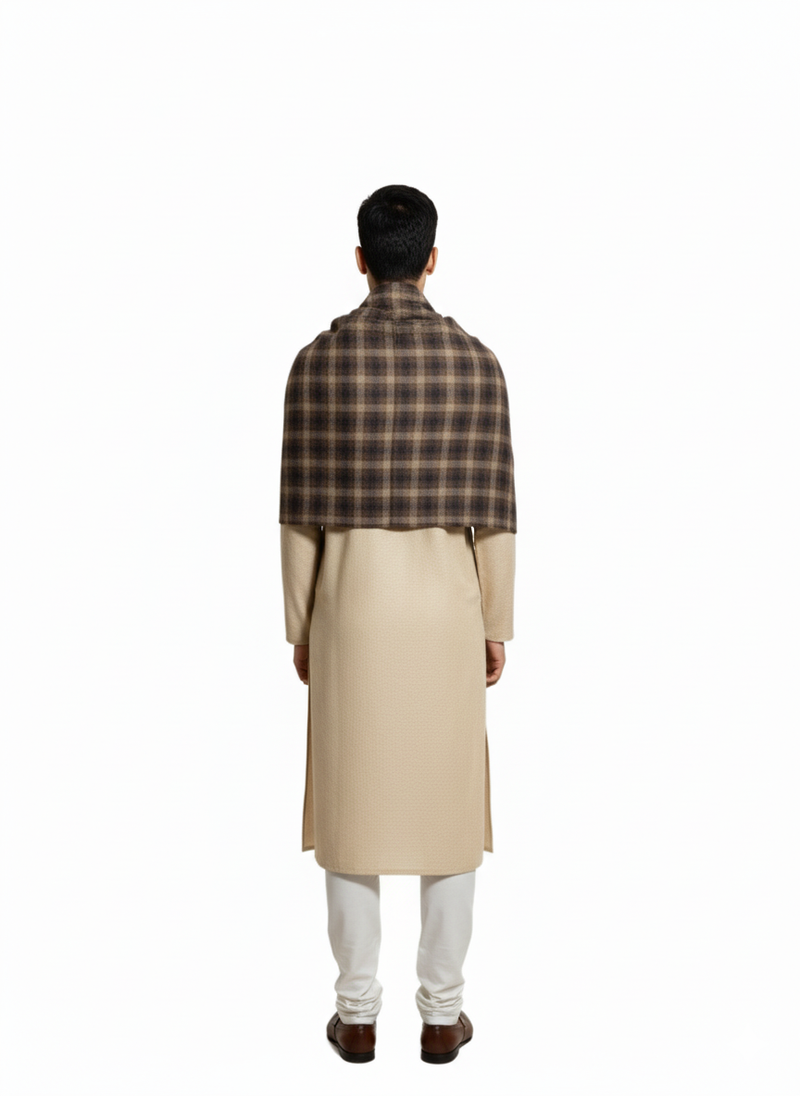 KRITI Woolen Check Design Lohi Brown Color For Male