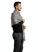KRITI Woolen Check Pattern Lohi Black and White Color For Male