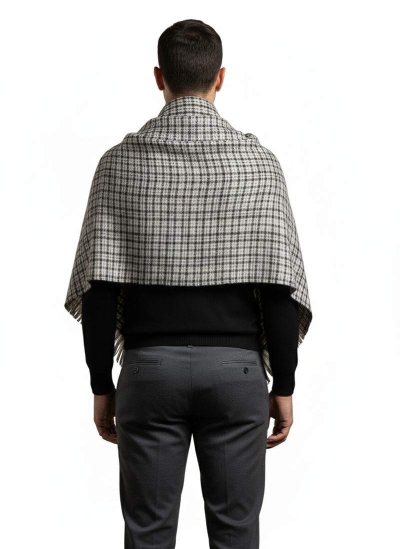 KRITI Woolen Check Pattern Lohi Black and White Color For Male