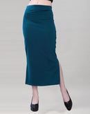 Pine Green Coloured Lycra Solid Saree Shapewear
