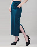 Pine Green Coloured Lycra Solid Saree Shapewear