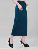 Pine Green Coloured Lycra Solid Saree Shapewear