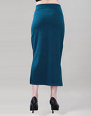 Pine Green Coloured Lycra Solid Saree Shapewear