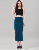 Pine Green Coloured Lycra Solid Saree Shapewear