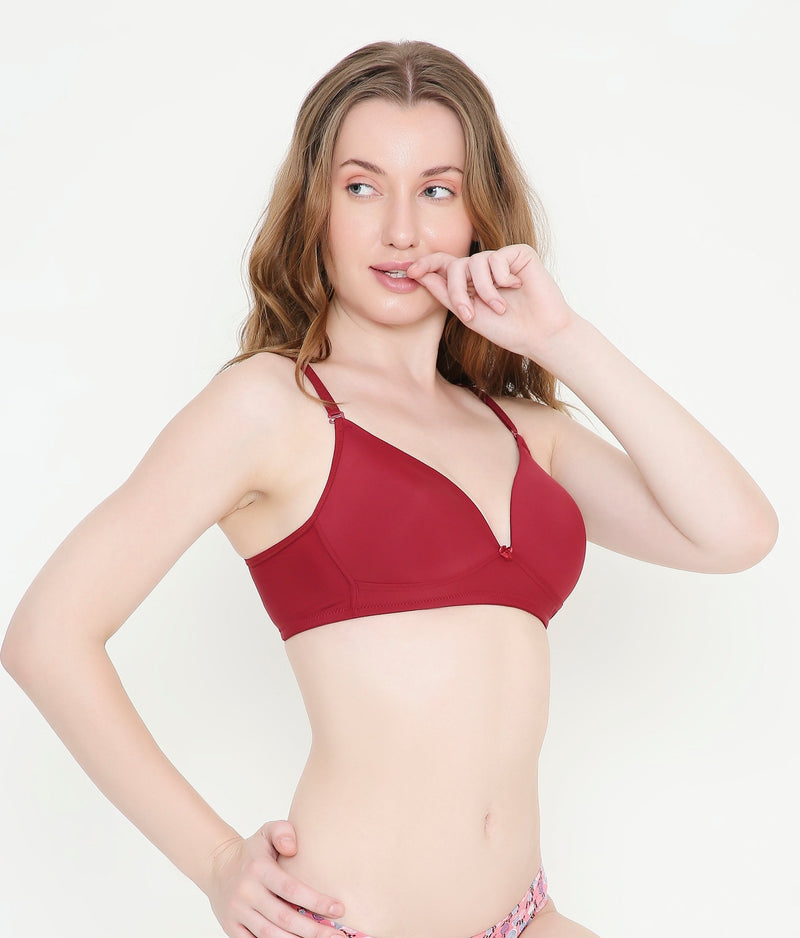 Deep Neck Super Soft T-Shirt Bra | Padded | Stretchable