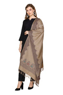 KRITI Paisley Designer Woollen Beige Colour Stole For Girl