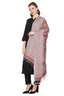 KRITI Floral Designer Woollen Brownish Stole For Girl