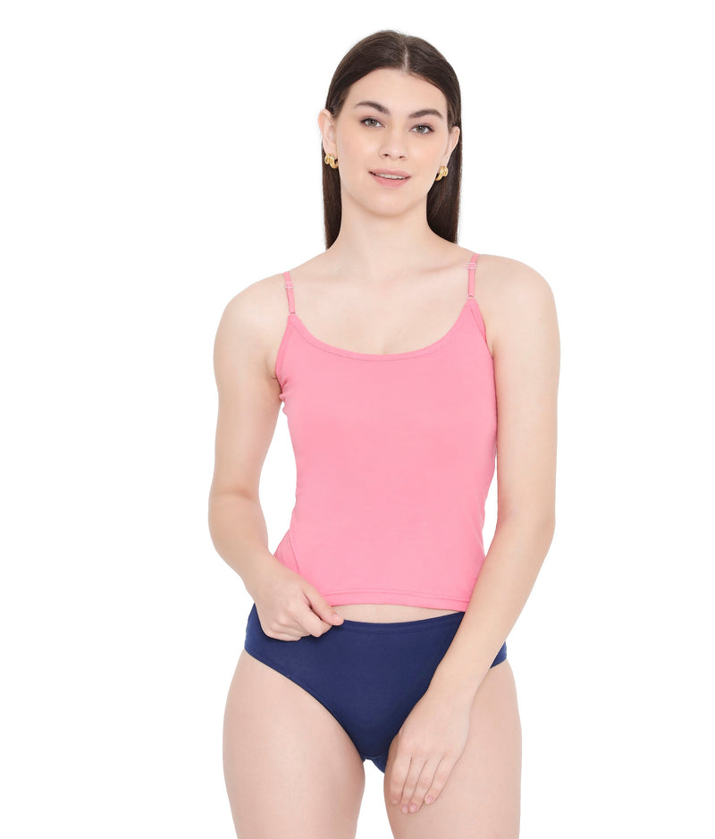 Women 100% Soft Cotton Camisole with Adjustable Straps - Assorted Colors