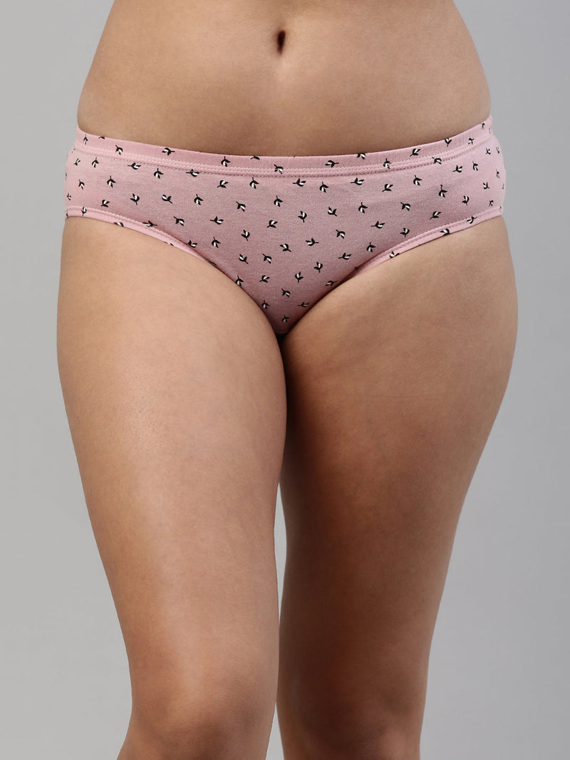 Amelie 102 Printed Cotton Hipster Panty for Women - Assorted Colours AS03