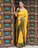 Yellow Silk Weaving Kanjivaram Saree