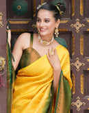 Yellow Silk Weaving Kanjivaram Saree