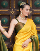 Yellow Silk Weaving Kanjivaram Saree
