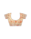 Ready To Wear Pink Linen Floral Printed Saree