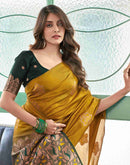 Yellow Silk Woven Saree