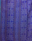 Dark Blue Chiffon Printed Bandhani Saree