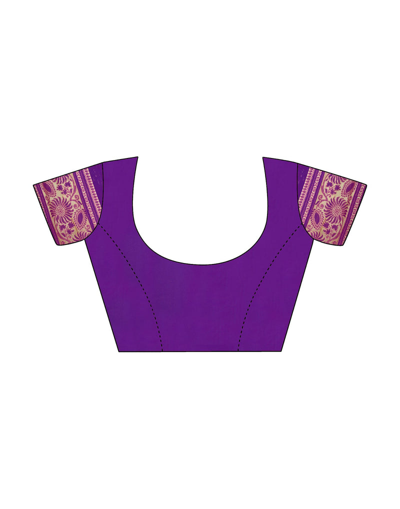 Wine Silk Woven Banarasi Saree