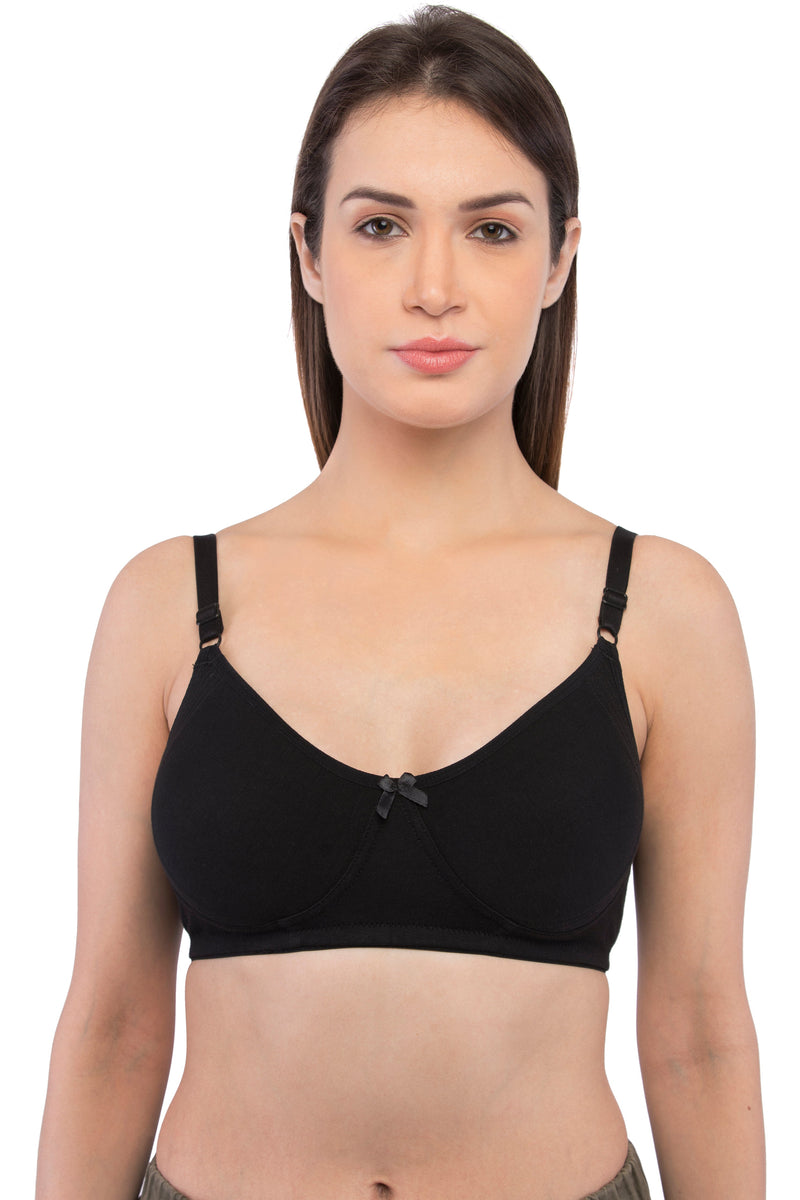 Women's Cotton Non-Padded Non-Wired Full-Coverage Essential Bra - Allure