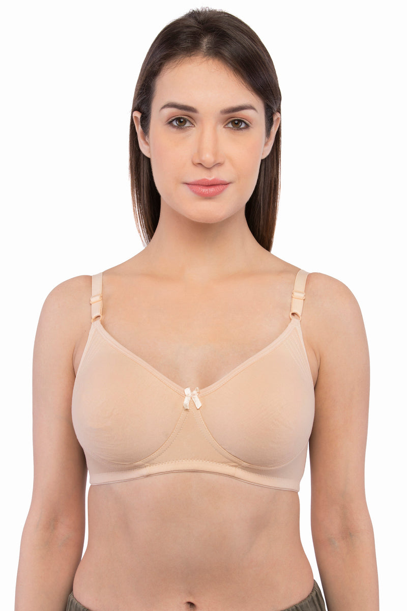 Women's Cotton Non-Padded Non-Wired Full-Coverage Essential Bra - Allure