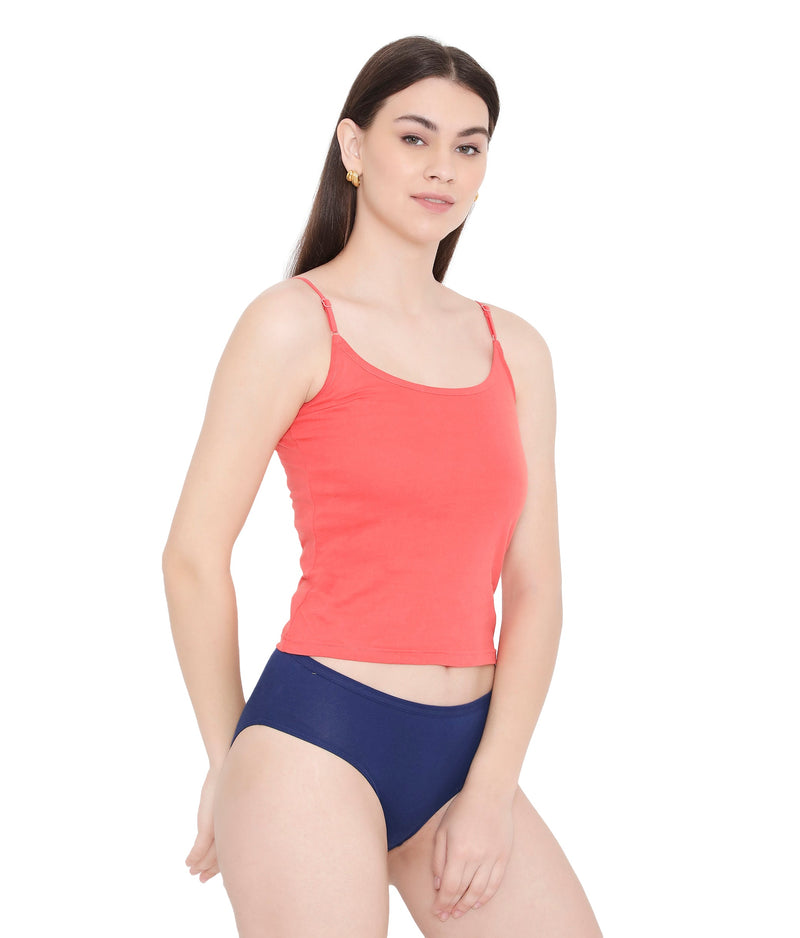 Women 100% Soft Cotton Camisole with Adjustable Straps - Assorted Colors