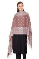 KRITI Floral Designer Woollen Brownish Stole For Girl