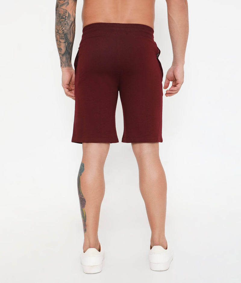 Men 002 Active Cotton Shorts - Maroon