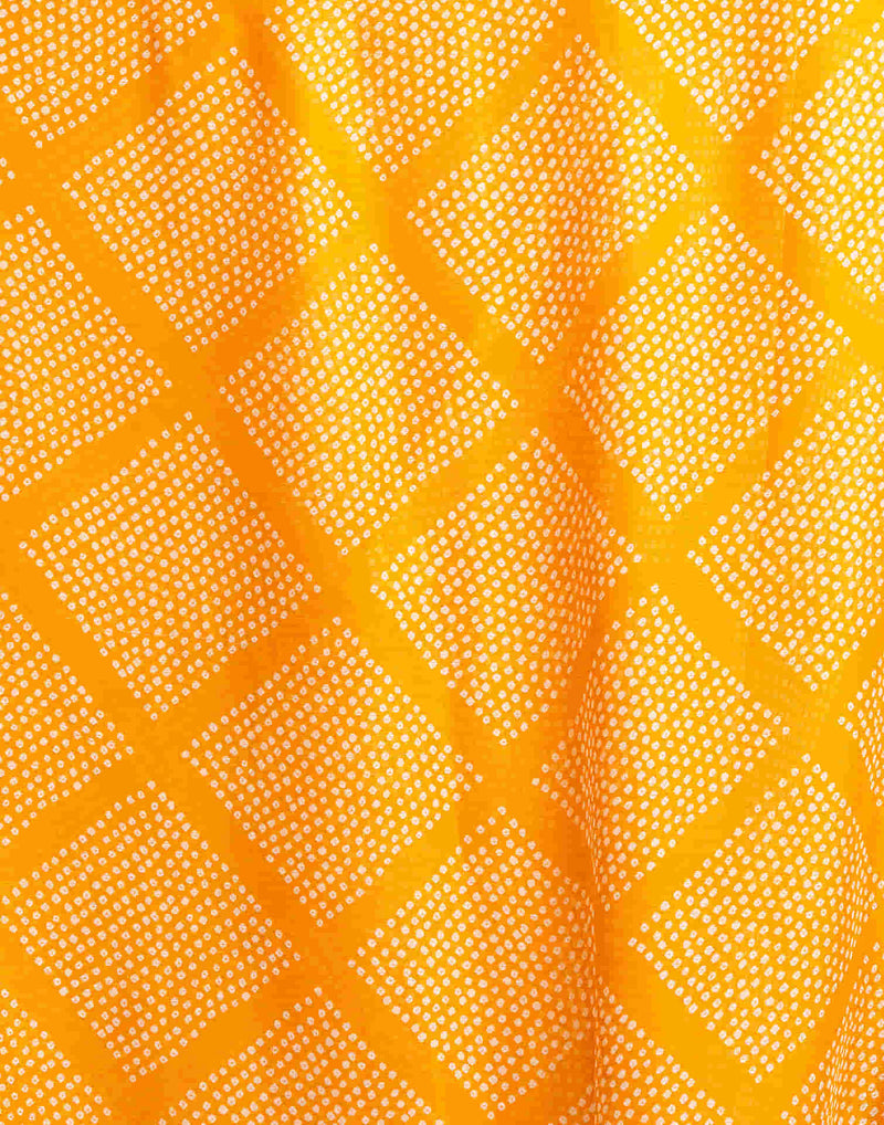 Yellow Chiffon Printed Bandhani Saree