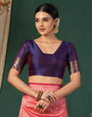 Rani Pink Silk Woven Banarasi Saree