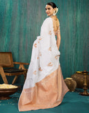 White Silk Woven Kanjivaram Saree