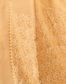 Beige Silk Blend Woven Saree