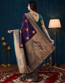 Wine Silk Woven Banarasi Saree