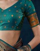 Wine Silk Woven Banarasi Saree