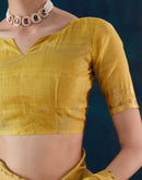 Yellow Chanderi Woven Saree