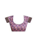 Mauve Silk Blend Printed Saree