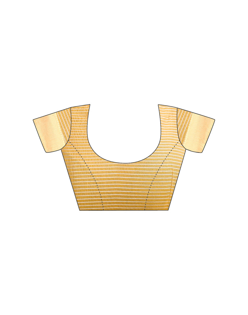 Yellow Silk Blend Woven Banarasi Saree