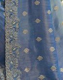 Blue Silk Embroidery Embellished Saree