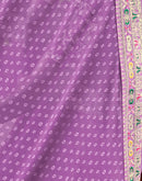 Light Purple Georgette Sequence Bandhani Saree